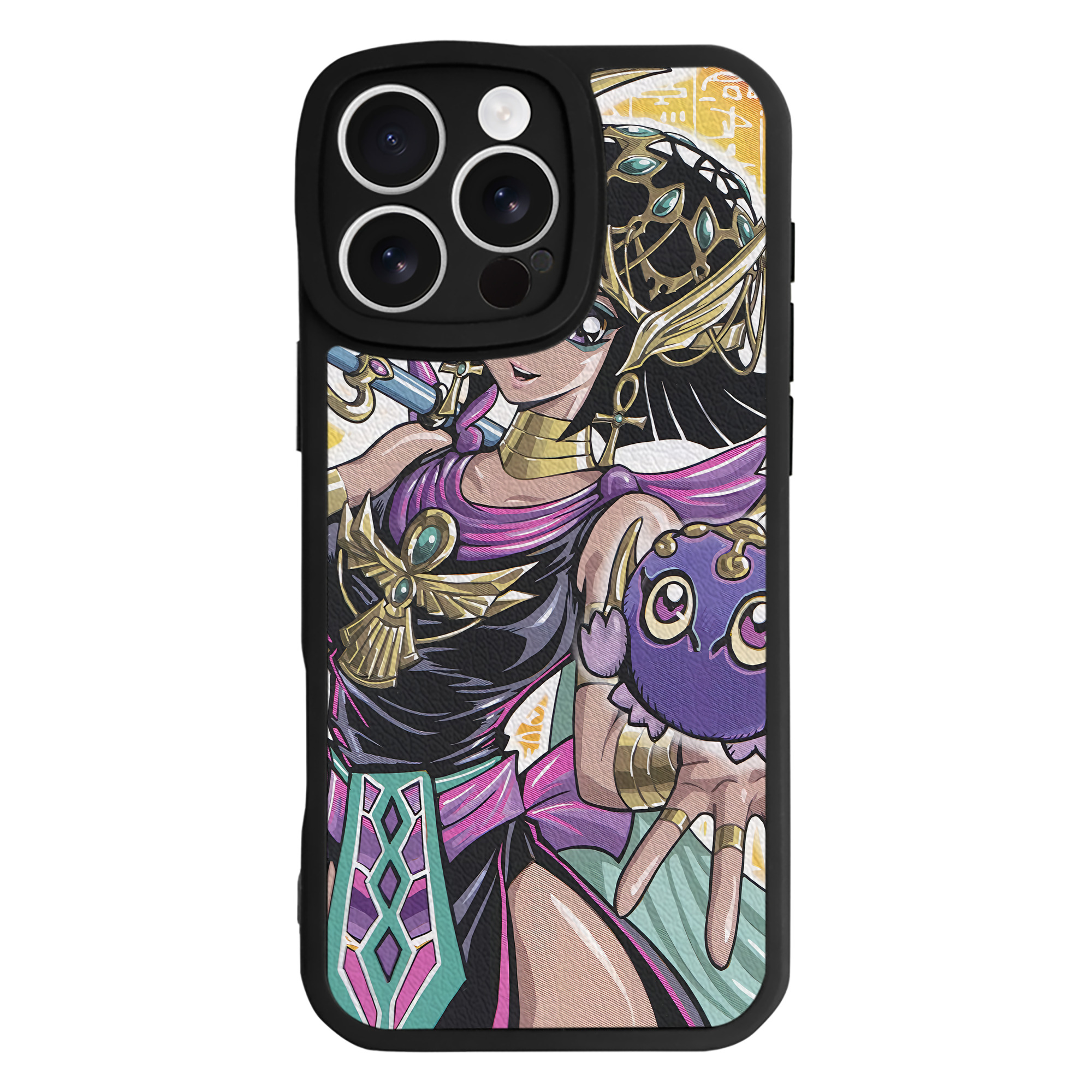 （画像用） 遊☆戯☆王 Yu-Gi-Oh! 【iPhone 16シリーズ対応】シリコンスマホケース（レザー調） 材質：シリコン